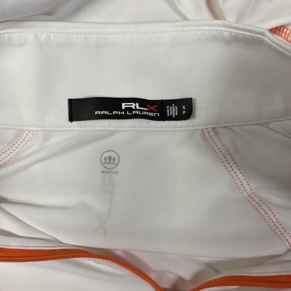 RLX Ralph Lauren TPC Sawgrass Quarter Zip Performance Top White Orange Women S - Picture 10 of 12